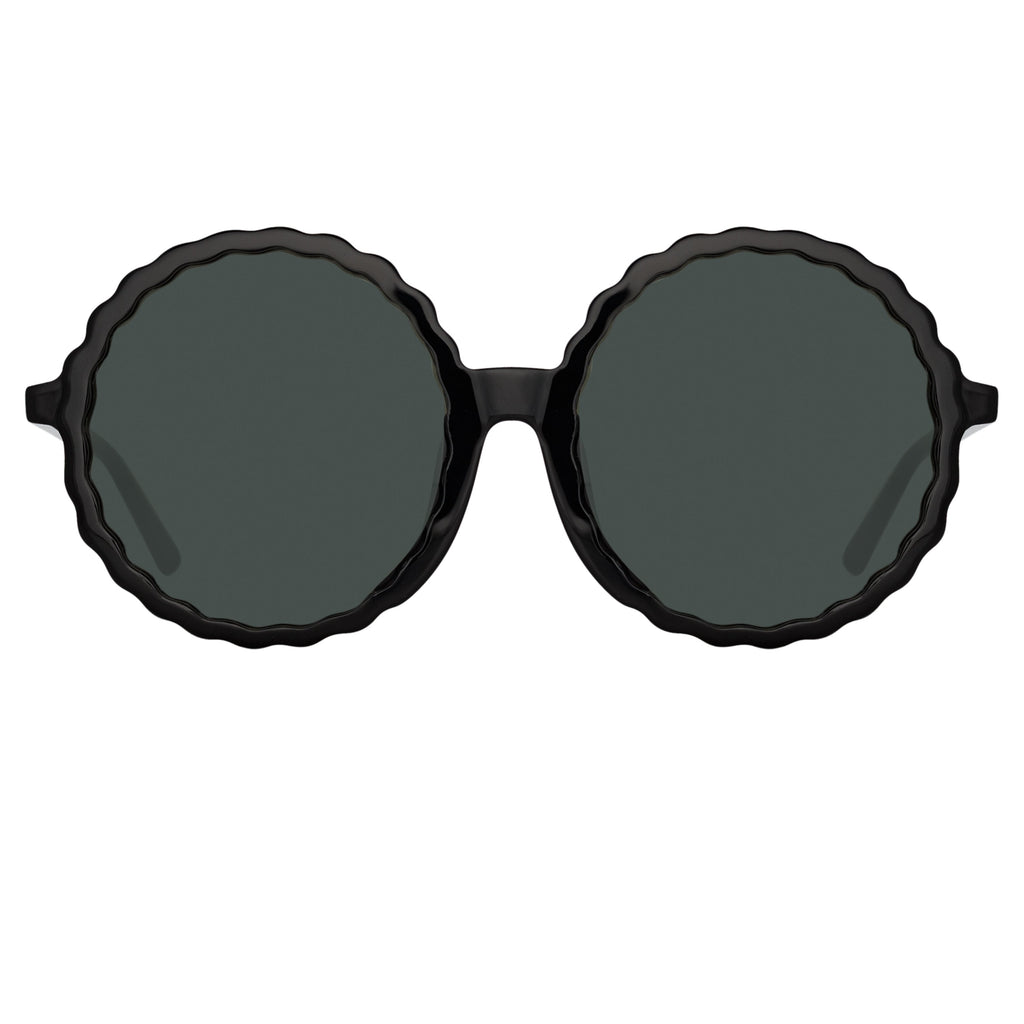 Black round clearance frame sunglasses