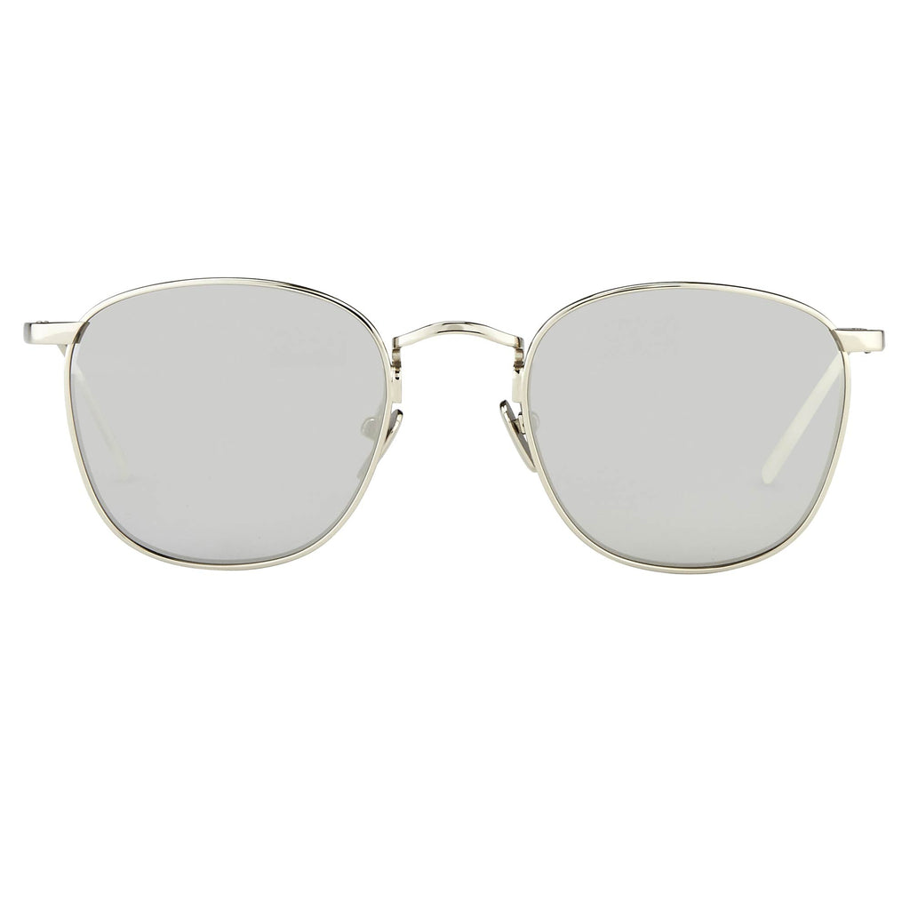 Simon Square Sunglasses Frame in White Gold by LINDA FARROW 
