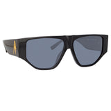 The Attico Ivan Angular Sunglasses in Black