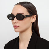 The Attico Irene Angular Sunglasses in Black