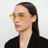 The Attico Irene Angular Sunglasses in Yellow