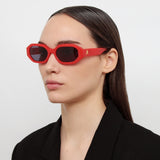 The Attico Irene Angular Sunglasses in Red