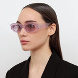 The Attico Berta Oval Sunglasses in Pink