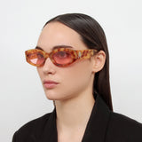 The Attico Berta Oval Sunglasses in Tortoiseshell and Pink