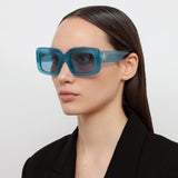 The Attico Jorja Rectangular Sunglasses in Turquoise