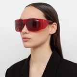 The Attico Andre Oversized Sunglasses in Red