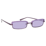 The Attico Dana Rectangular Sunglasses in Purple