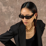 Alexis Angular Sunglasses in Black