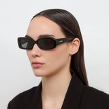 Rond Rectangular Sunglasses in Black by Jacquemus