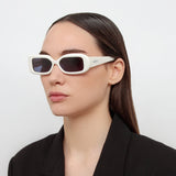 Rond Rectangular Sunglasses in White by Jacquemus