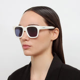 Carino D-Frame Sunglasses in White by Jacquemus