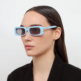 Azzurro Rectangular Sunglasses in Light Blue  by Jacquemus