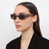 Ovalo Oval Sunglasses in Leopard by Jacquemus