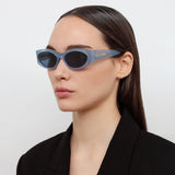 Ovalo Oval Sunglasses in Blue Pearl by Jacquemus