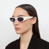 Ovalo Oval Sunglasses in White by Jacquemus