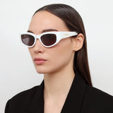 Gala Cat Eye Sunglasses in White by Jacquemus