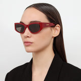 Gala Cat Eye Sunglasses in Burgundy by Jacquemus