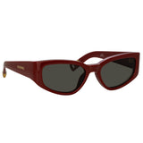 Gala Cat Eye Sunglasses in Burgundy by Jacquemus