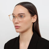 Gray Oval Optical Frame in Peach (Asian Fit)