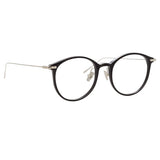 Gray Oval Optical Frame in Black (Asian Fit)