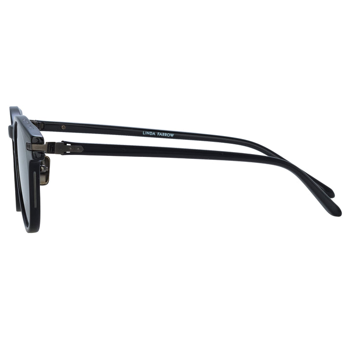 Bay D-Frame Sunglasses in Black and Matt Nickel (Asian Fit) - LINEAR  collection – LINDA FARROW (INT'L)