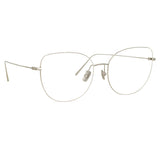 Maya Cat Eye Optical Frame in White Gold