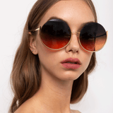 Olivia Round Sunglasses in Yellow Gold