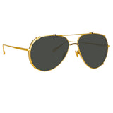 Newman Aviator Sunglasses in Yellow Gold