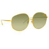 Marisa Oversized Sunglasses in Yellow Gold and Green