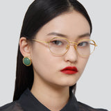 Shaw Angular Optical Frame in Yellow Gold