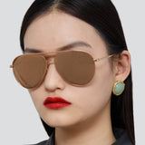 Roberts Aviator Sunglasses in Rose Gold