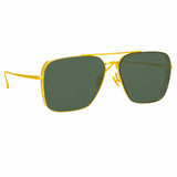 The Asher | Men's Aviator Sunglasses in Yellow Gold Frame (C1)