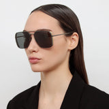 Asher Aviator Sunglasses in Nickel