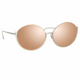 Rae Cat Eye Sunglasses in White Gold