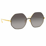 Leif Oversized Sunglasses in Yellow Gold and Black