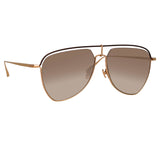 Alma Aviator Sunglasses in Rose Gold