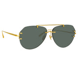 Duit Aviator Sunglasses in Yellow Gold