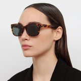 Cedric A Rectangular Sunglasses in Tortoiseshell (Asian Fit)