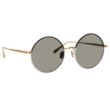 Bea Round Sunglasses in Yellow Gold and Black