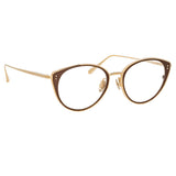 Alba Cat Eye Optical Frame in Light Gold (Men's)