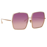 Camaro Oversized Sunglasses in Rose Gold and Wine