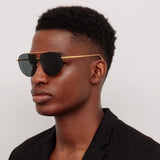 Men's Gabriel Oversized Sunglasses in Yellow Gold