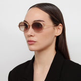 Finn Oval Sunglasses in Rose Gold