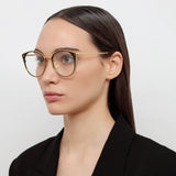 Neusa Oval Optical Frame in Yellow Gold