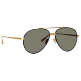 Men's Marcelo Aviator Sunglasses in Black and Yellow Gold