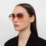 Marcelo Aviator Sunglasses in Yellow Gold