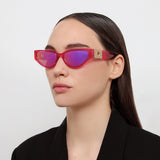 Tomie Cat Eye Sunglasses in Neon Pink