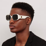 Men's Bailey Angular Sunglasses in White