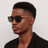 Men's Cassin D-Frame Sunglasses in Black