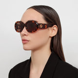 Lina Oval Sunglasses in Tortoiseshell